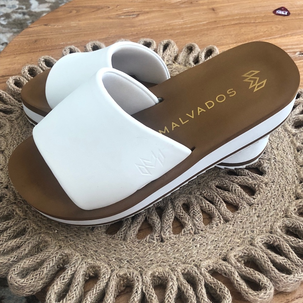 MALVADOS brand White Slide Sandals for Women